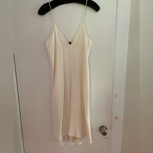 Theory v-neck slip dress, ivory, size 8